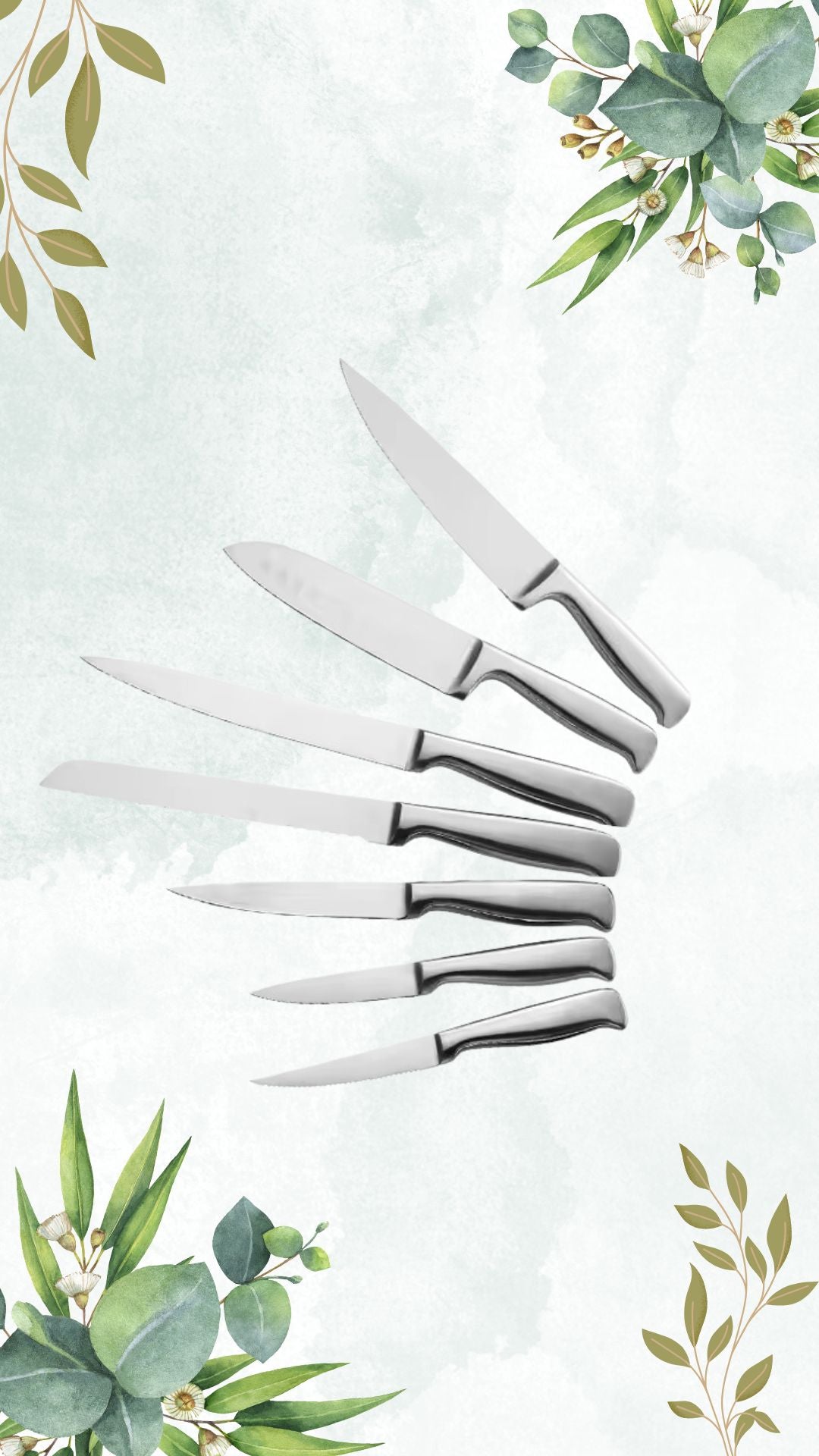 Stainless Steel Handle Kitchen Knife Set